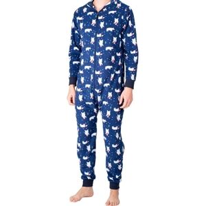 SLEEPHERO Mens Cozy Polar Bear Union Suit with Hood